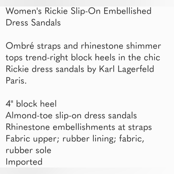 KARL LAGERFELD PARIS Women's Rickie Slip On Rhinest Embellished Dress Sandal 11M - Picture 5 of 16